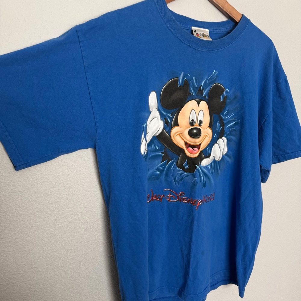 🐭✨ Vintage Walt Disney World Mickey Mouse Break Through Tee Double Sided | L